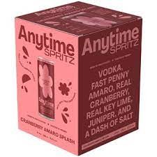 ANYTIME SPRITZ CRAN AMARO 4PK