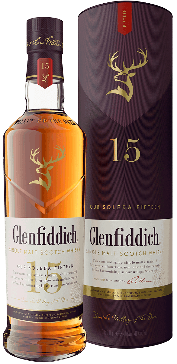GLENFIDDICH SCOTCH 12/14/15YR 3B 750 CMB