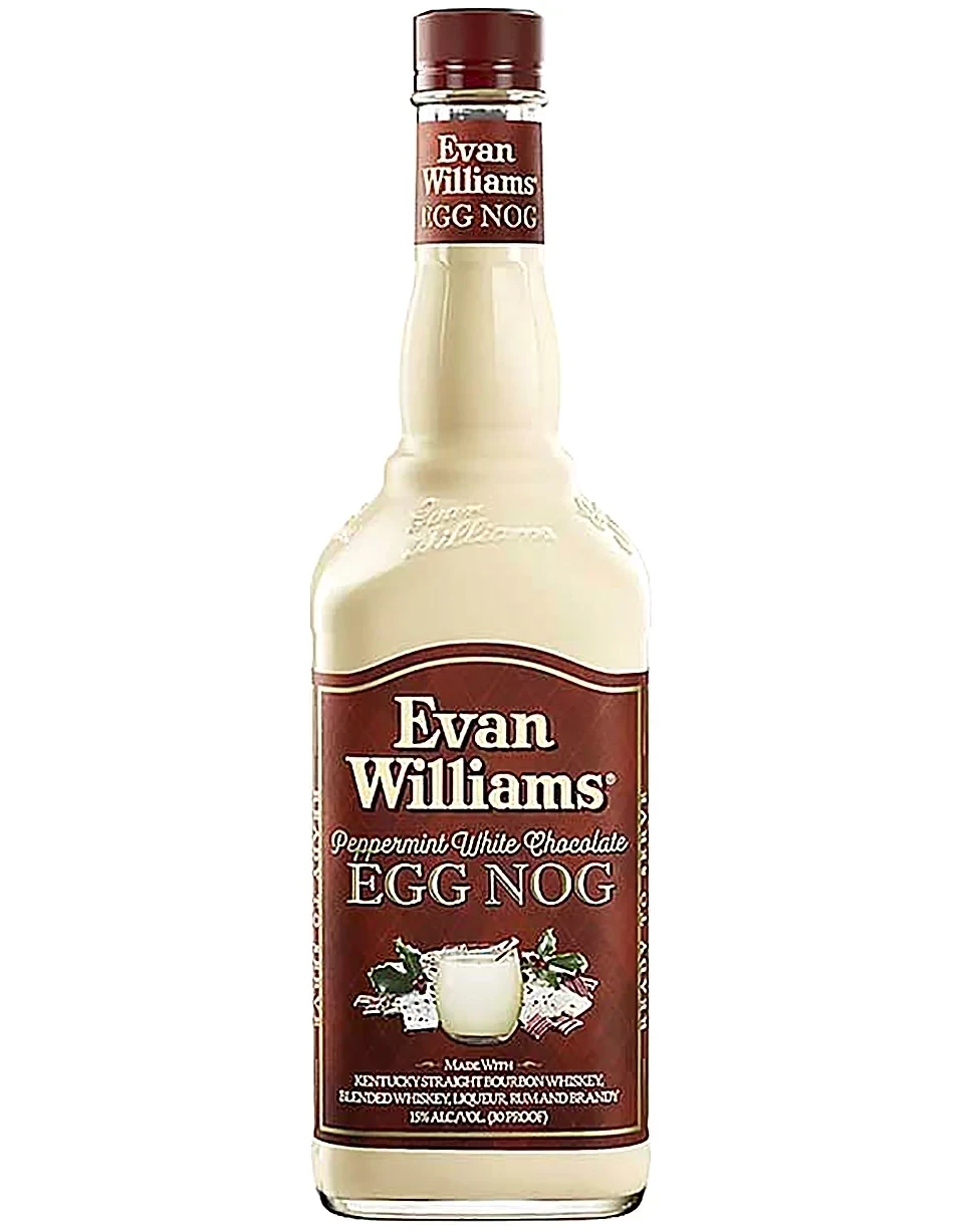EVAN WILLIAMS PEPPERMINT & WHITE CHOCOLATE EGG NOG 750ML