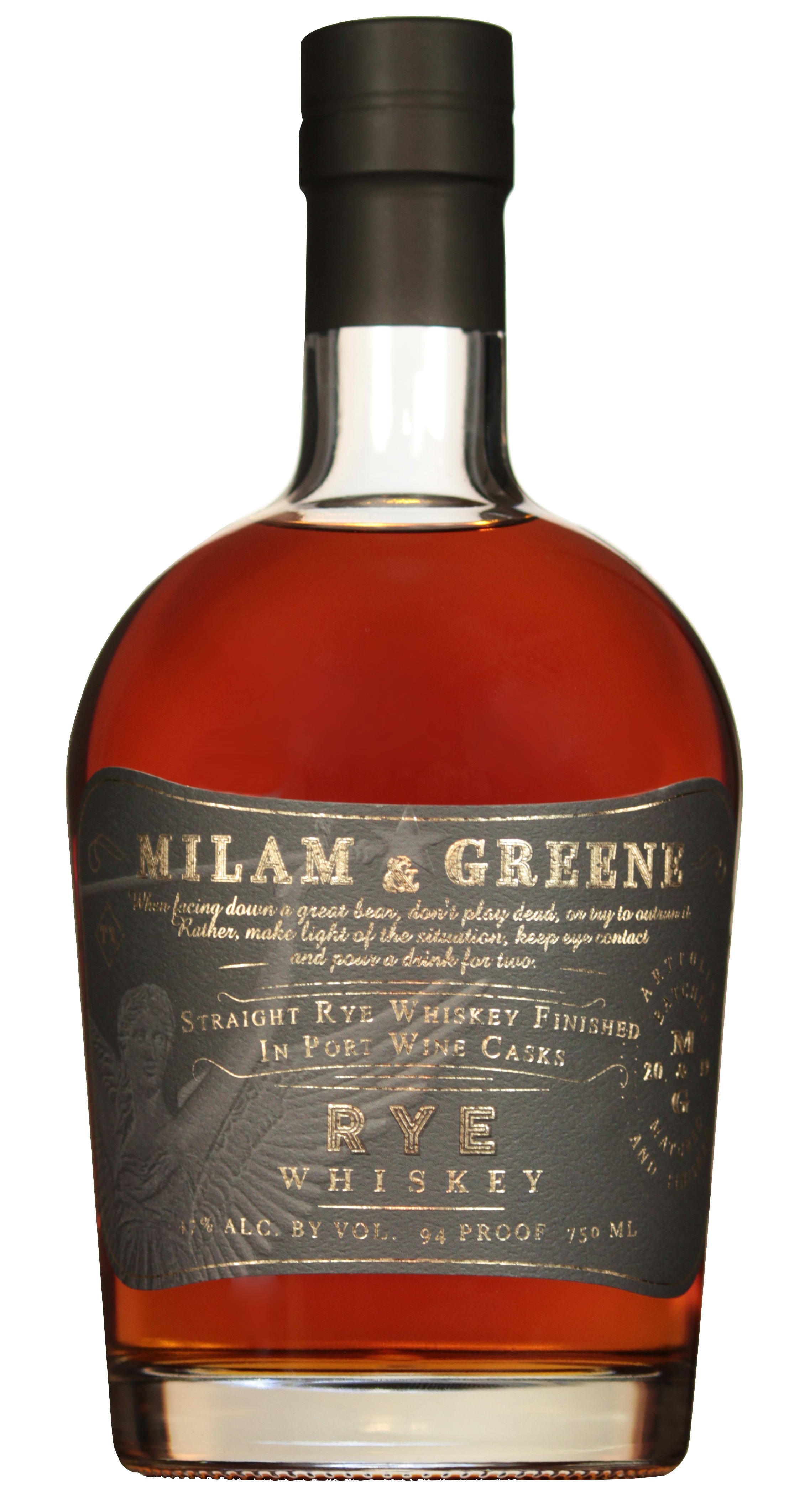 Milam & Greene Rye Whiskey 750mL