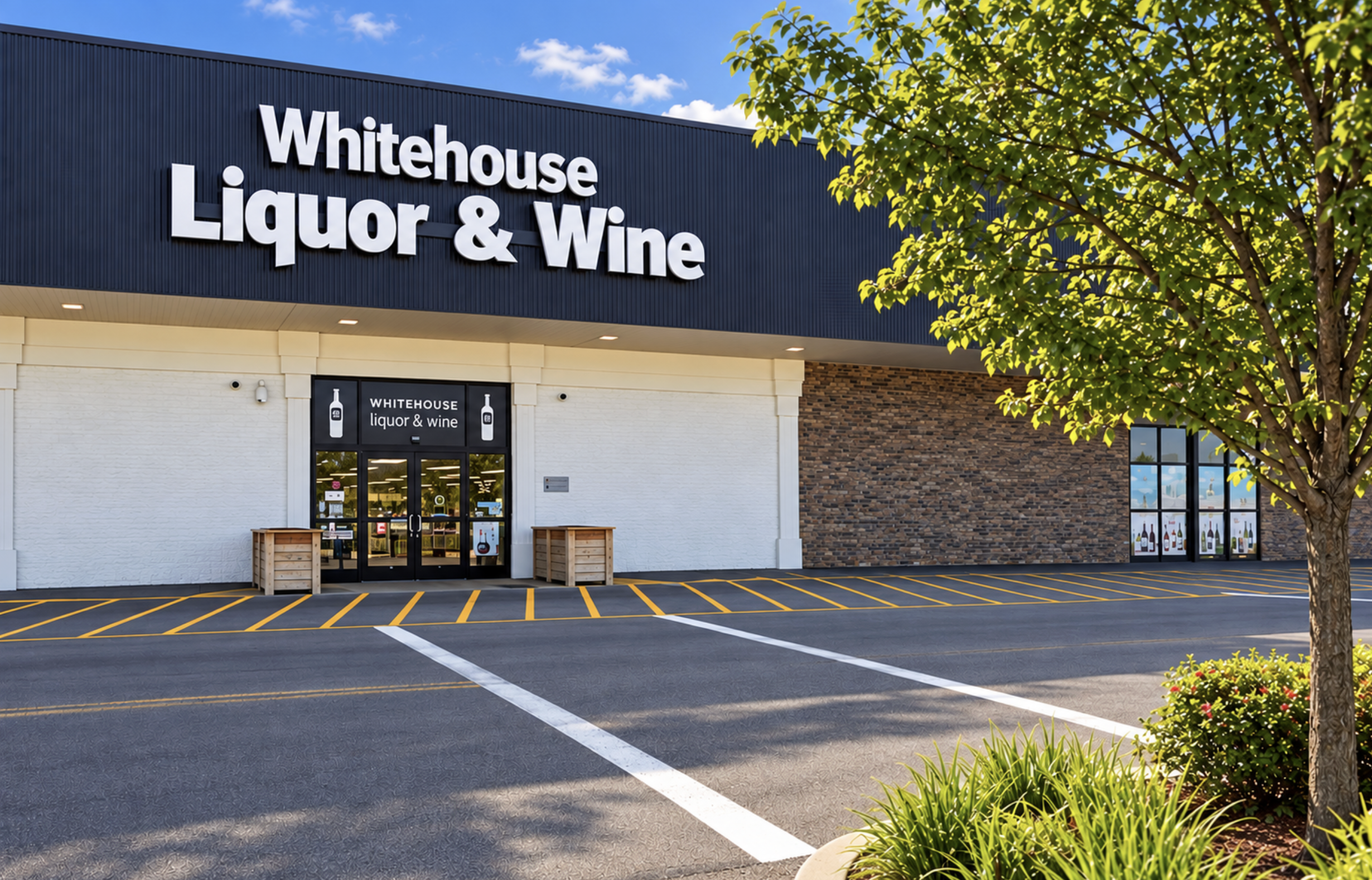 storefront of whitehouse liquor & wine