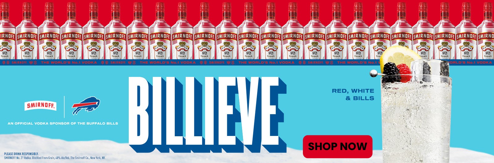 Buffalo Bills and Smirnoff promotion at Whitehouse Liquor & Wine in Henrietta, NY.