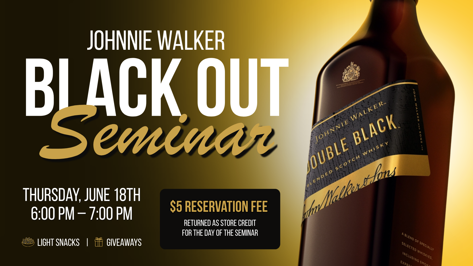 Jonnie Walker Black Out Seminar