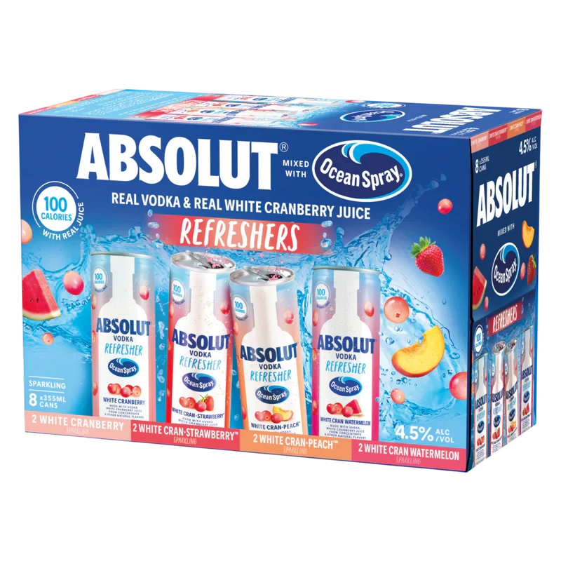 Absolut Ocean Spray Refreshers 8pk - 355ml Cans
