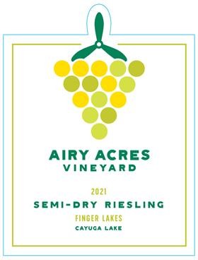2021 Airy Acres Semi-Dry Riesling 750ml