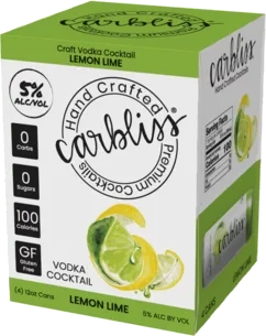 Carbliss Lemon Lime Vodka Cocktail 4pk - 12oz Cans