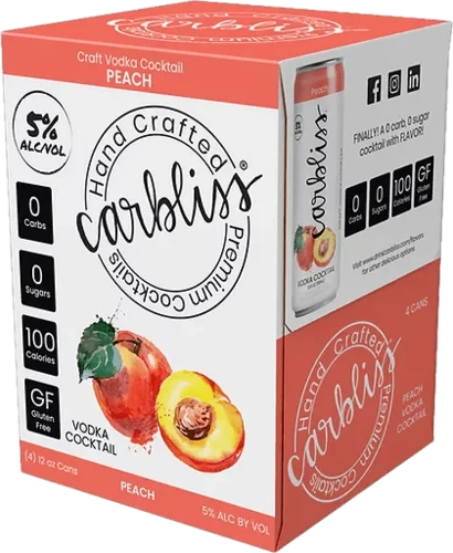 Carbliss Peach Vodka Cocktail 4pk - 12oz Cans
