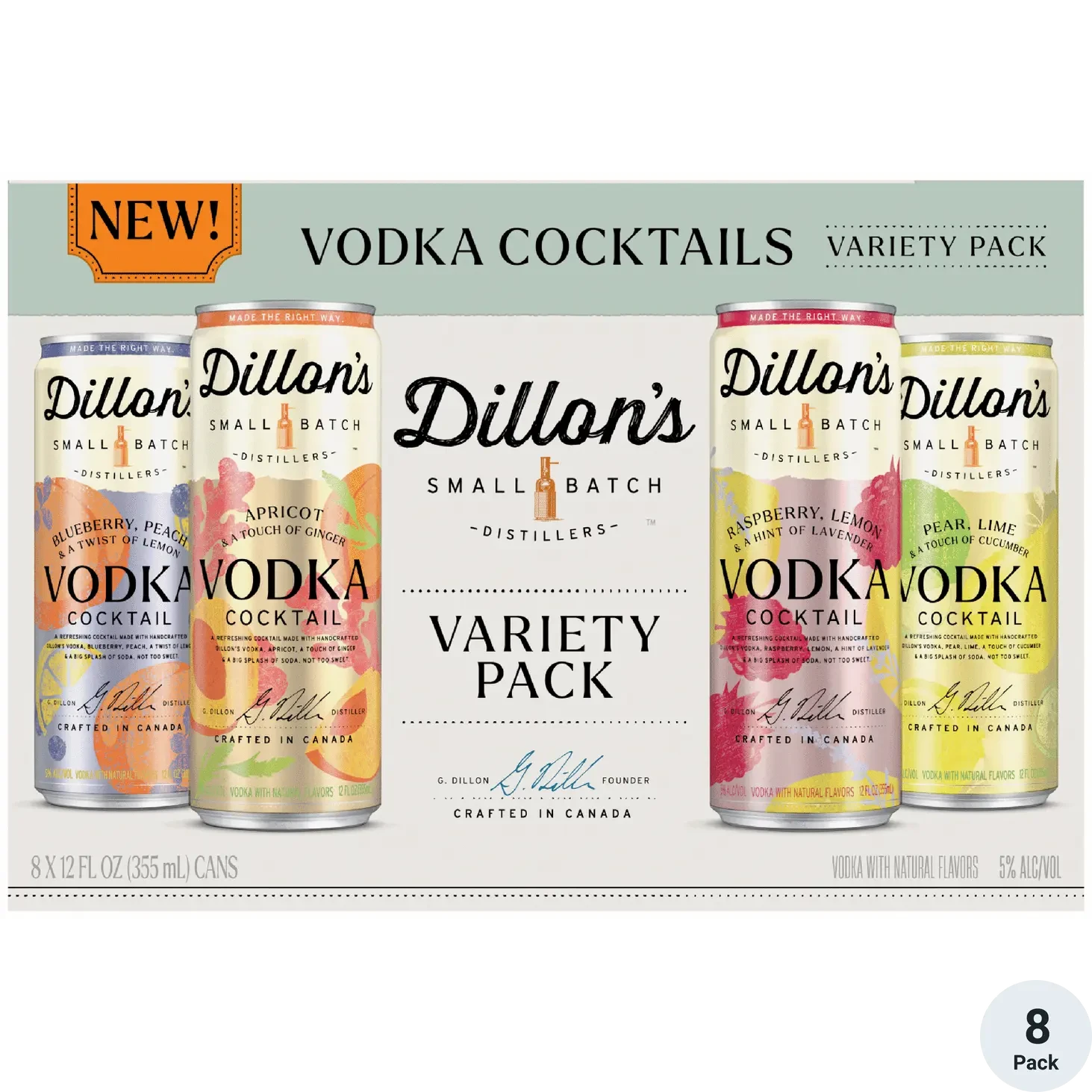 Dillon's Distillers Vodka Variety 8pk - 355ml Cans