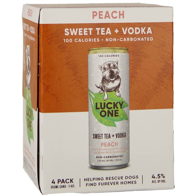 Lucky One Peach Sweet Tea 4Pk - 355ml Cans