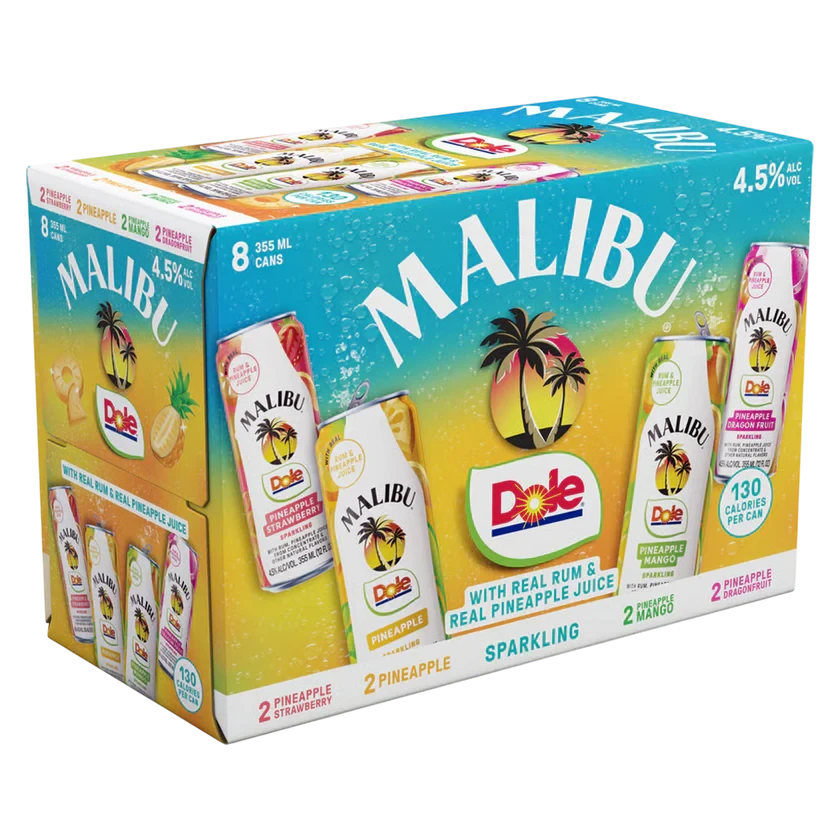 Malibu Dole Pineapple Variety 8pk - 355ml Cans