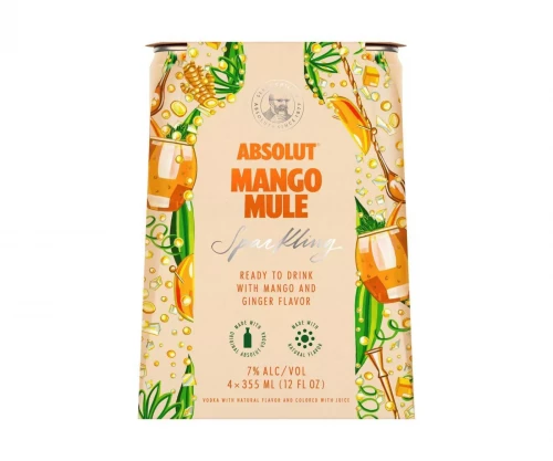 Absolut Sparkling Mango Mule 4Pk 355ml Cans