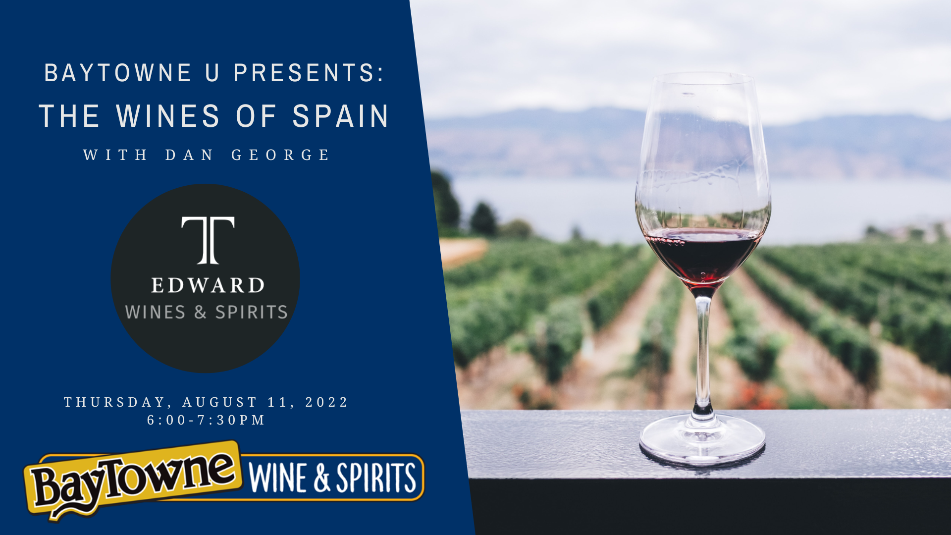 Baytowne U presents: The Wines of Spain with Dan George