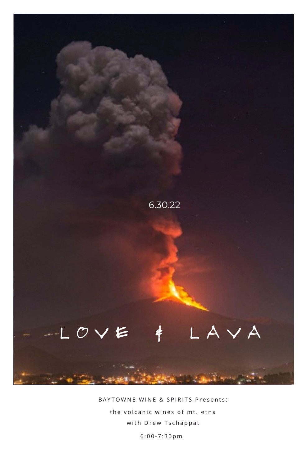 Baytowne U presents: Love & Lava: The Volcanic Wines of Mount Etna