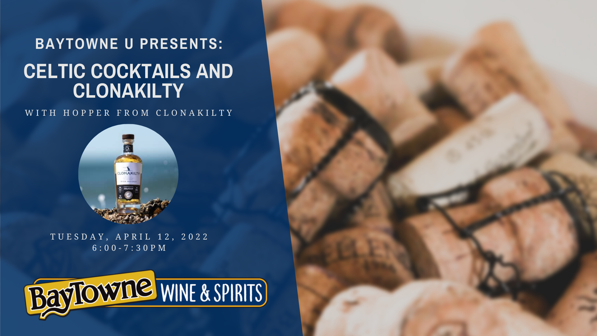 Baytowne U presents: 'Celtic Cocktails and Clonakilty' with Hopper from Clonakilty