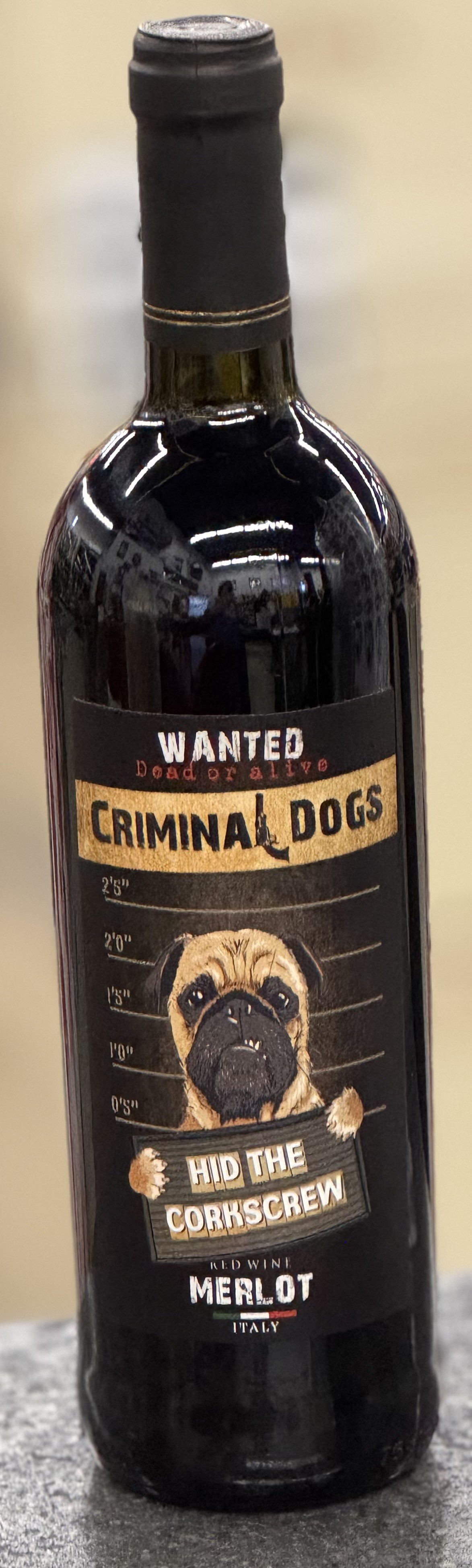 Criminal Dogs Hid the Corkscrew Merlot 750ML