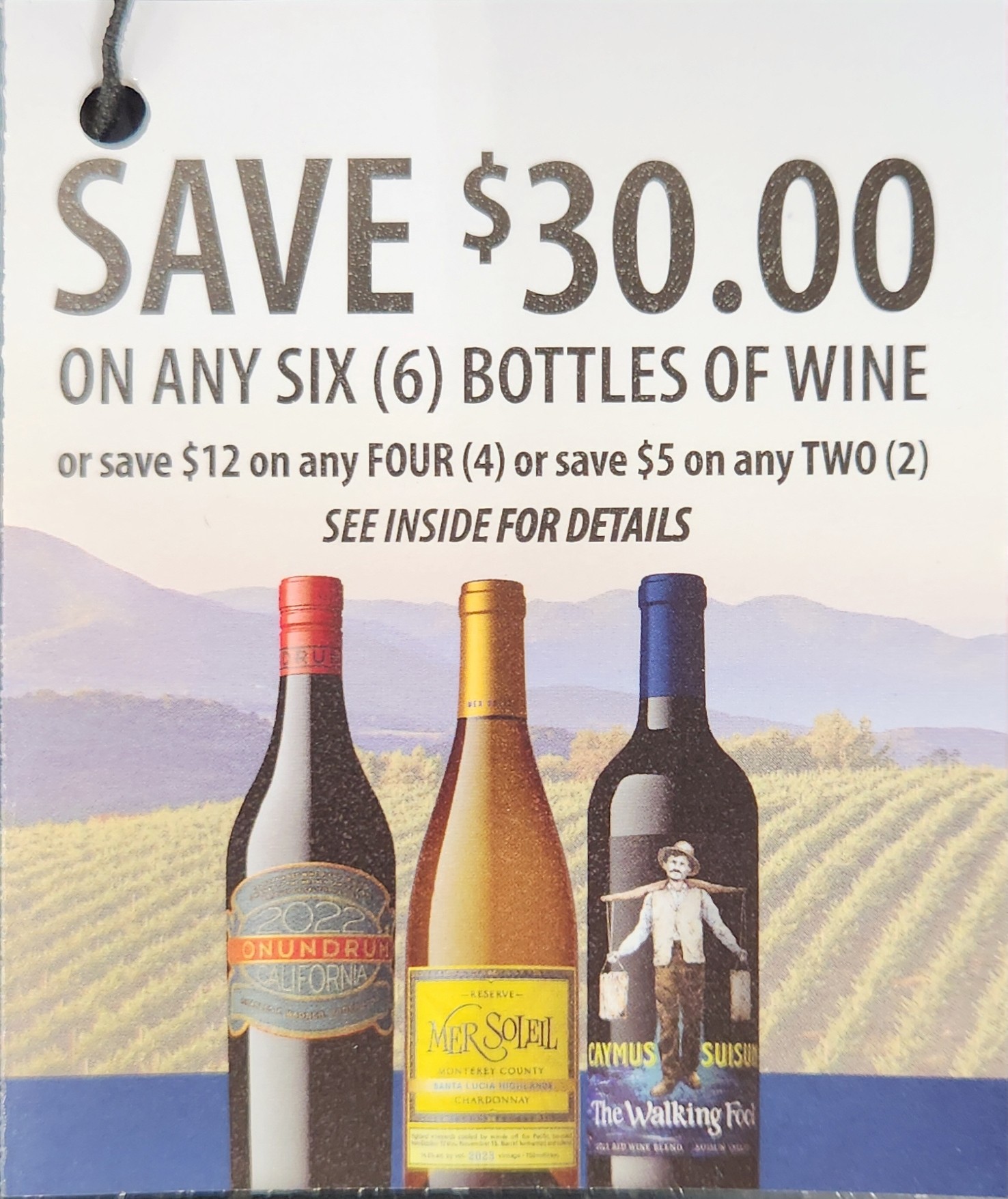 Conundrum, Mer Soleil, Bonanza, Caymus 'The Walking Fool'