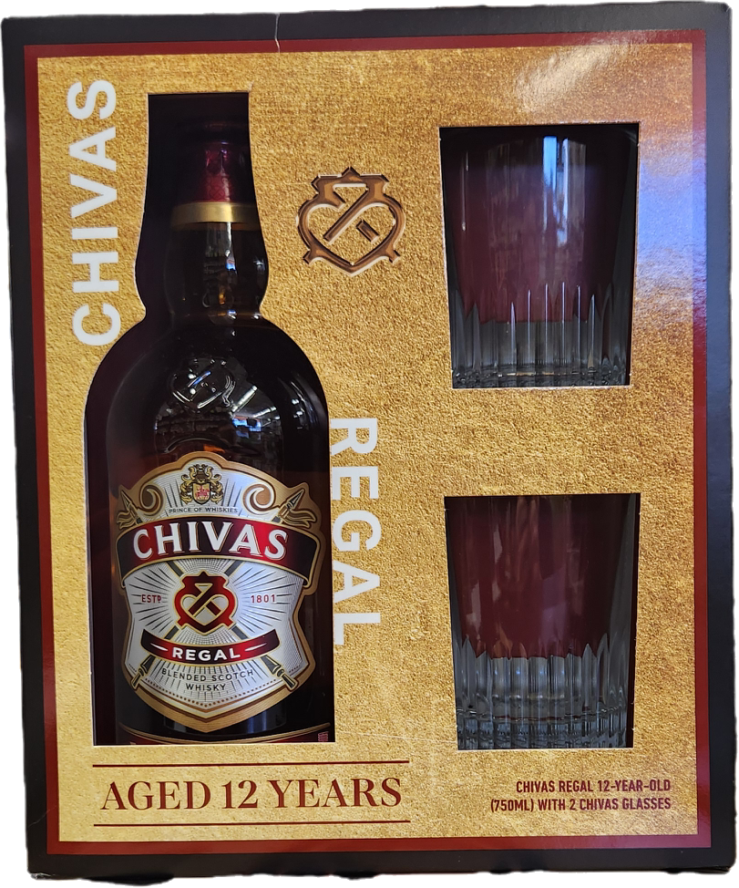 Chivas Regal 750mL Gift Set with Glasses