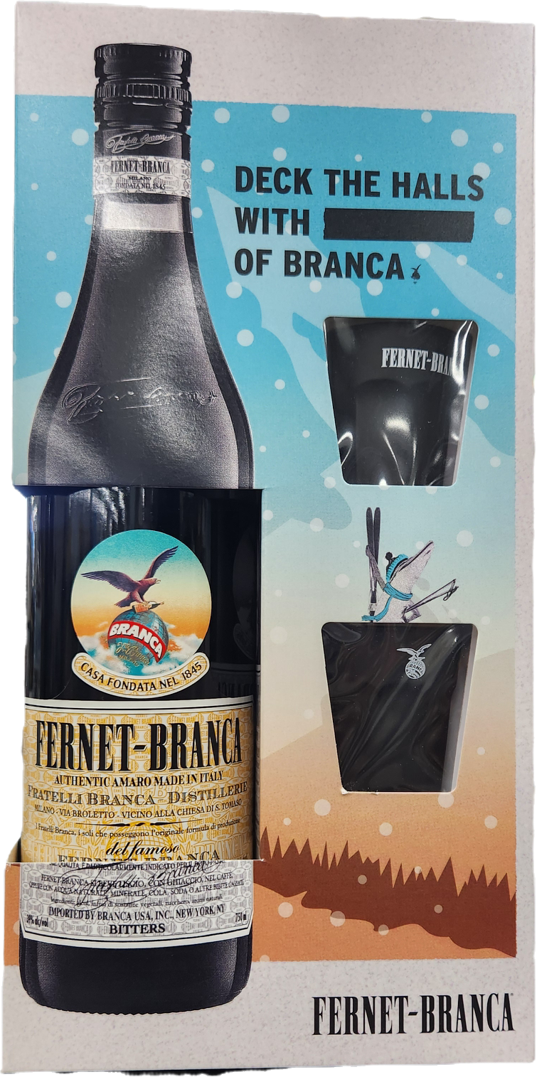 Fernet Branca 750mL Gift Set with Shot Glasses