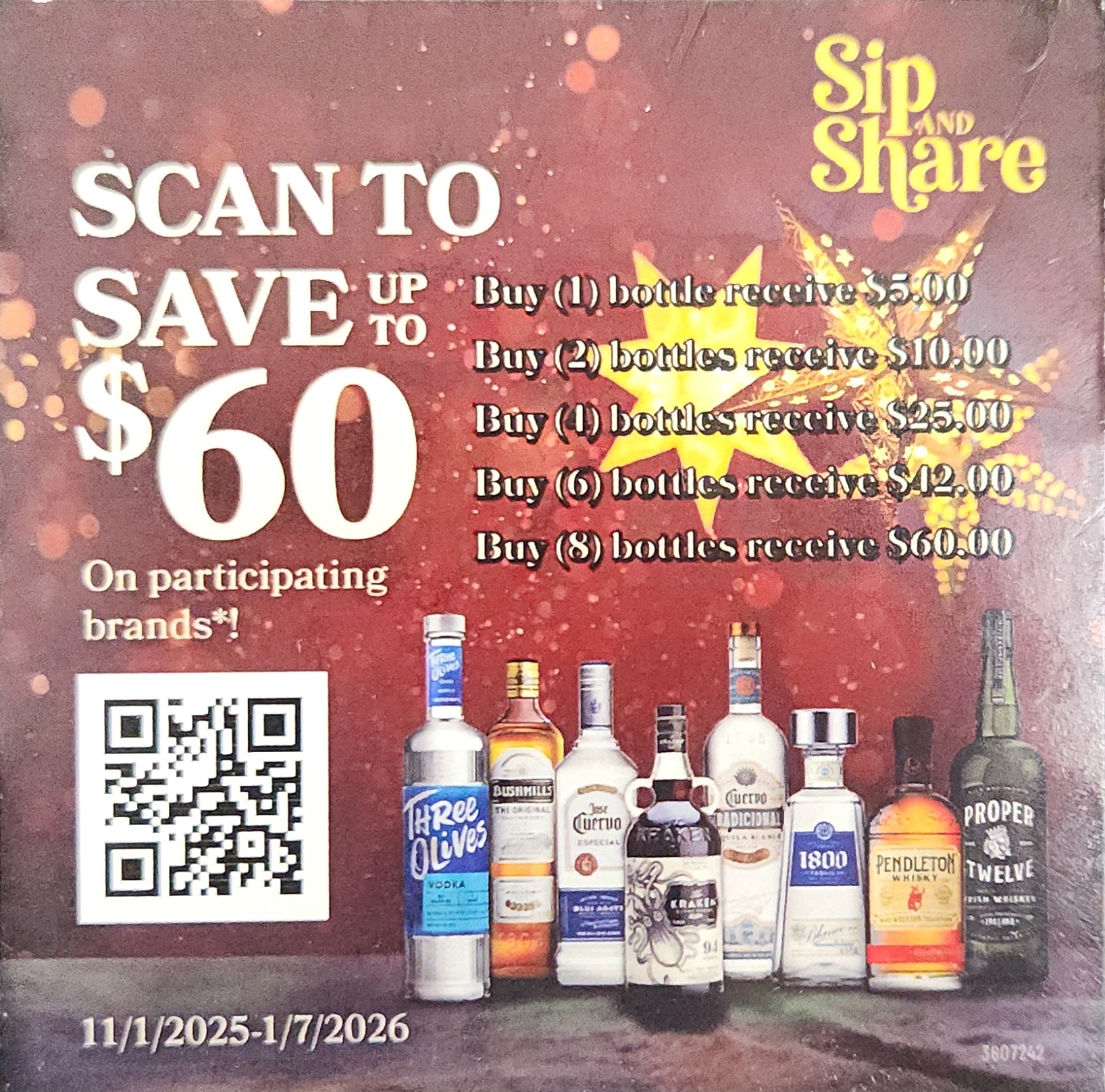 Cuervo, Three Olives, Bushmills, Kraken, Proper Twelve