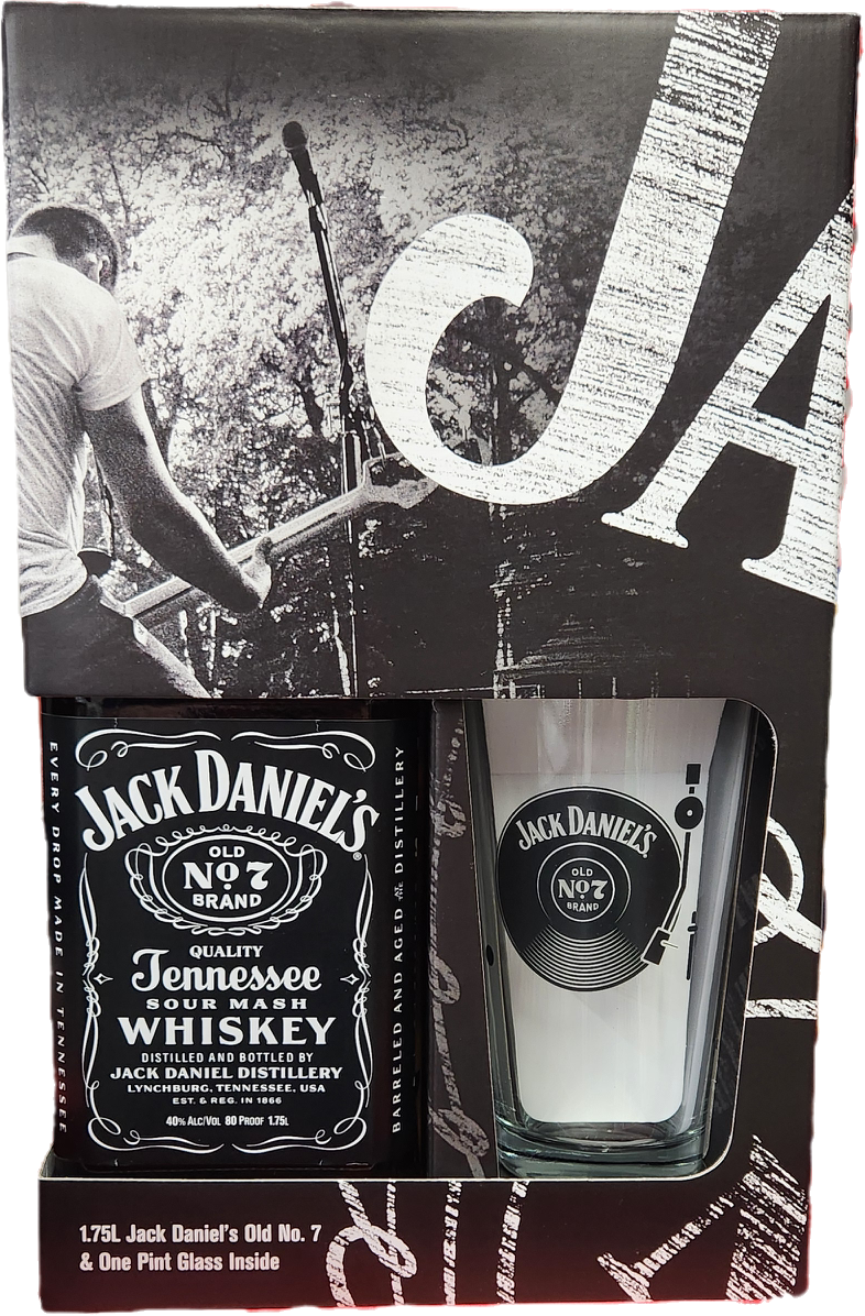 Jack Daniel's Black 1.75L Gift Set with Glasses