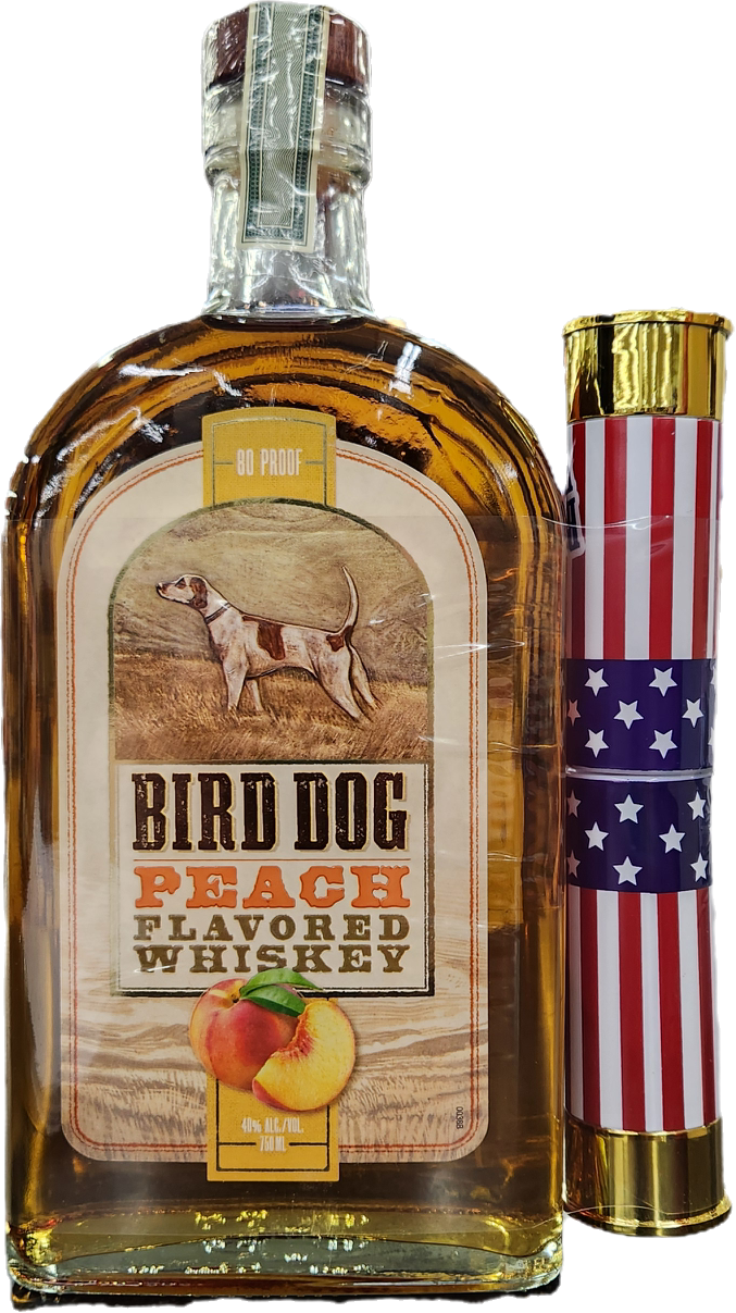 Bird Dog Peach Whiskey 750mL Gift Set w/ Shot Glasses