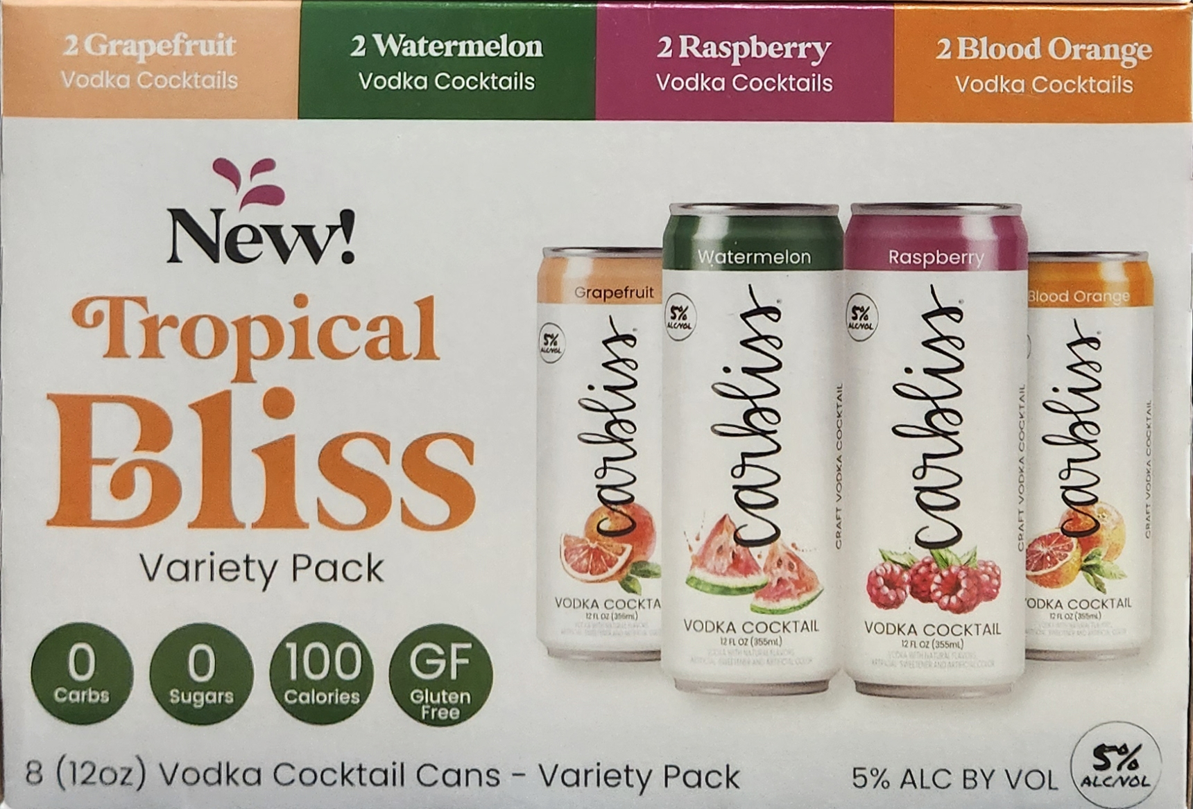 Carbliss Tropical Bliss 8 Pack 355mL Cans