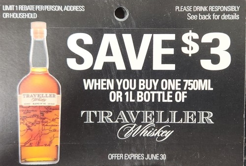 Traveller Whiskey 750mL or 1L