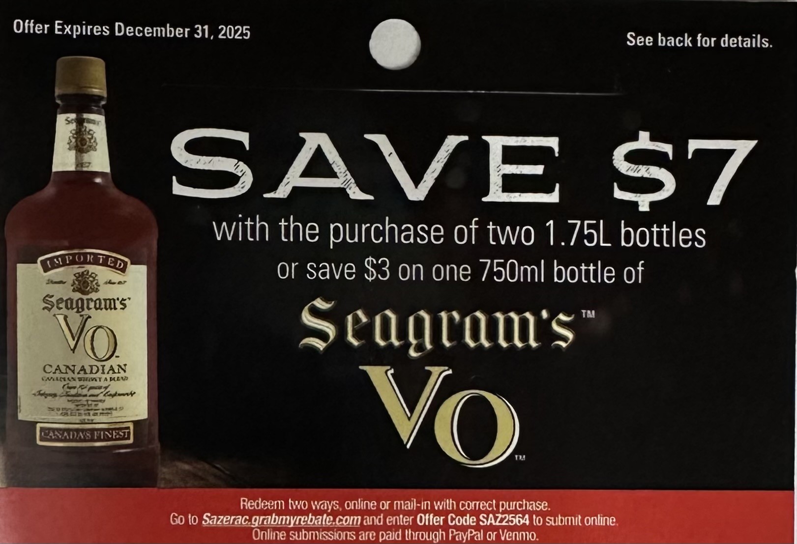 Seagram's VO Canadian Whiskey