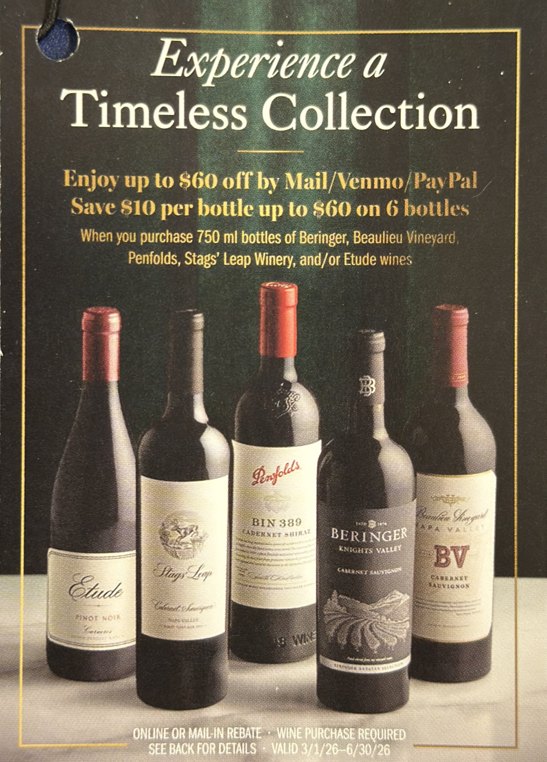 Beringer, Beaulieu Vineyards, Penfolds, Stags' Leap Winery