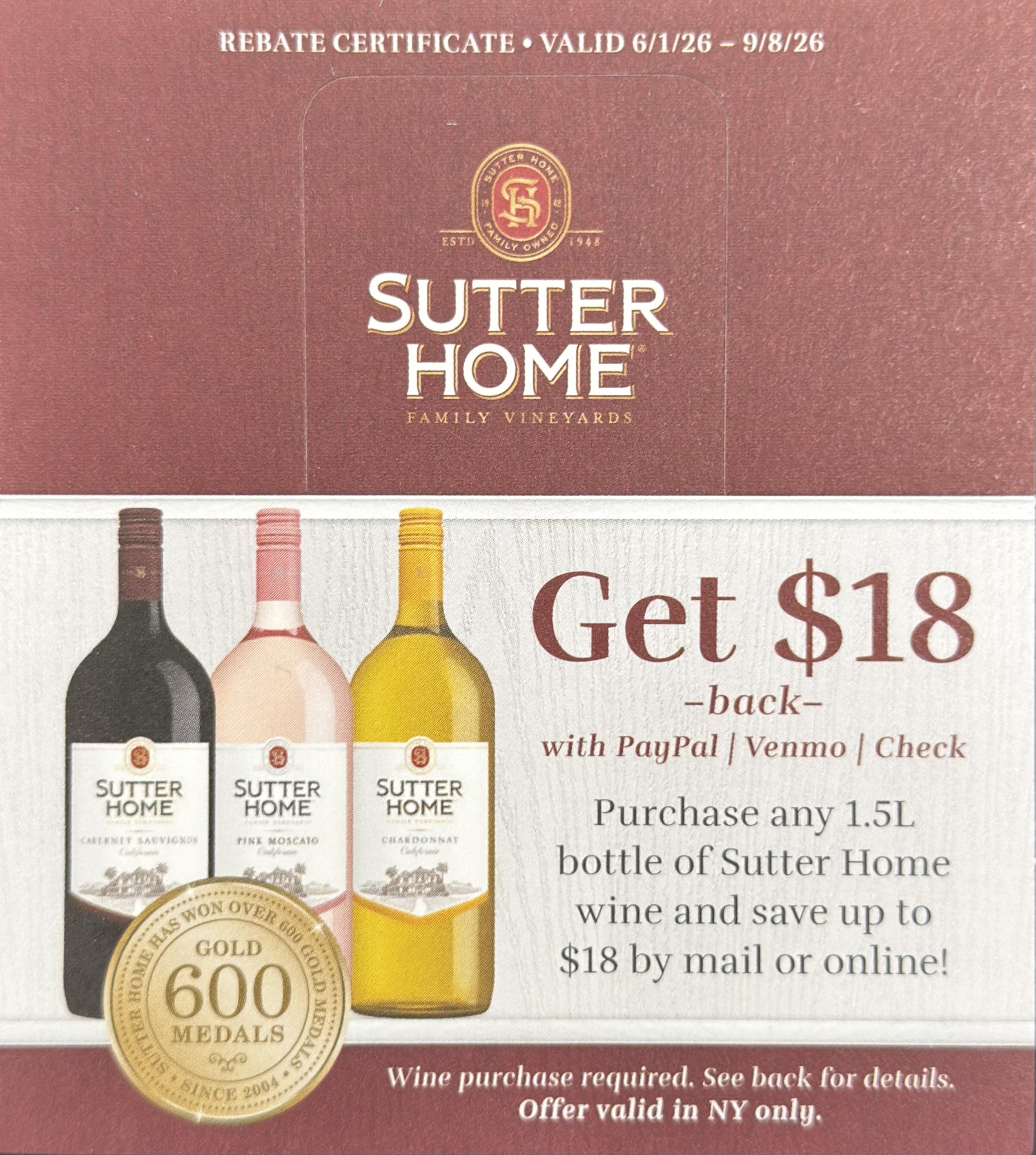 Sutter Home 1.5L