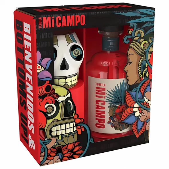 Mi Campo Blanco 750mL Gift Set with Skull Mug