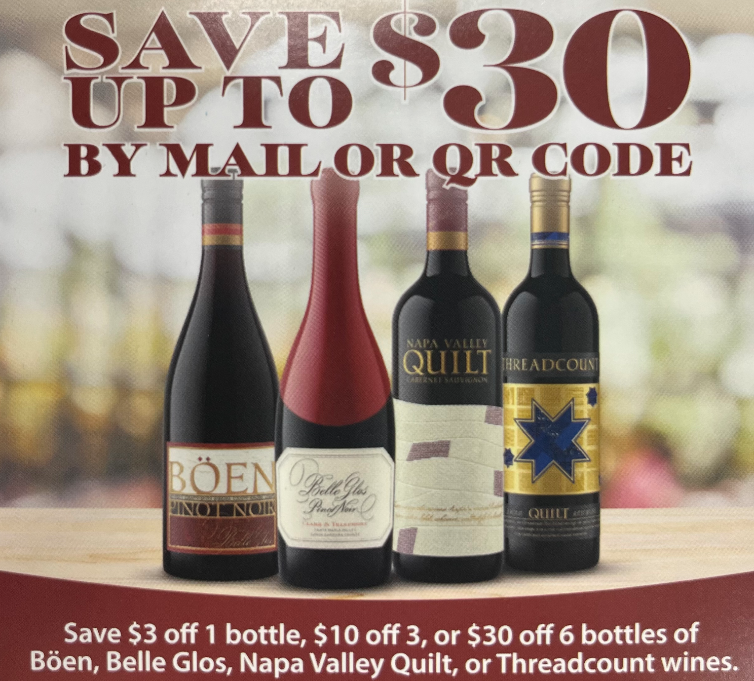 Belle Glos, Napa Valley Quilt, & Threadcount Wines