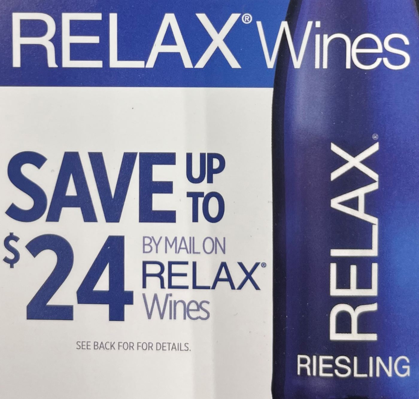 Relax Wines 750's & 1.5L