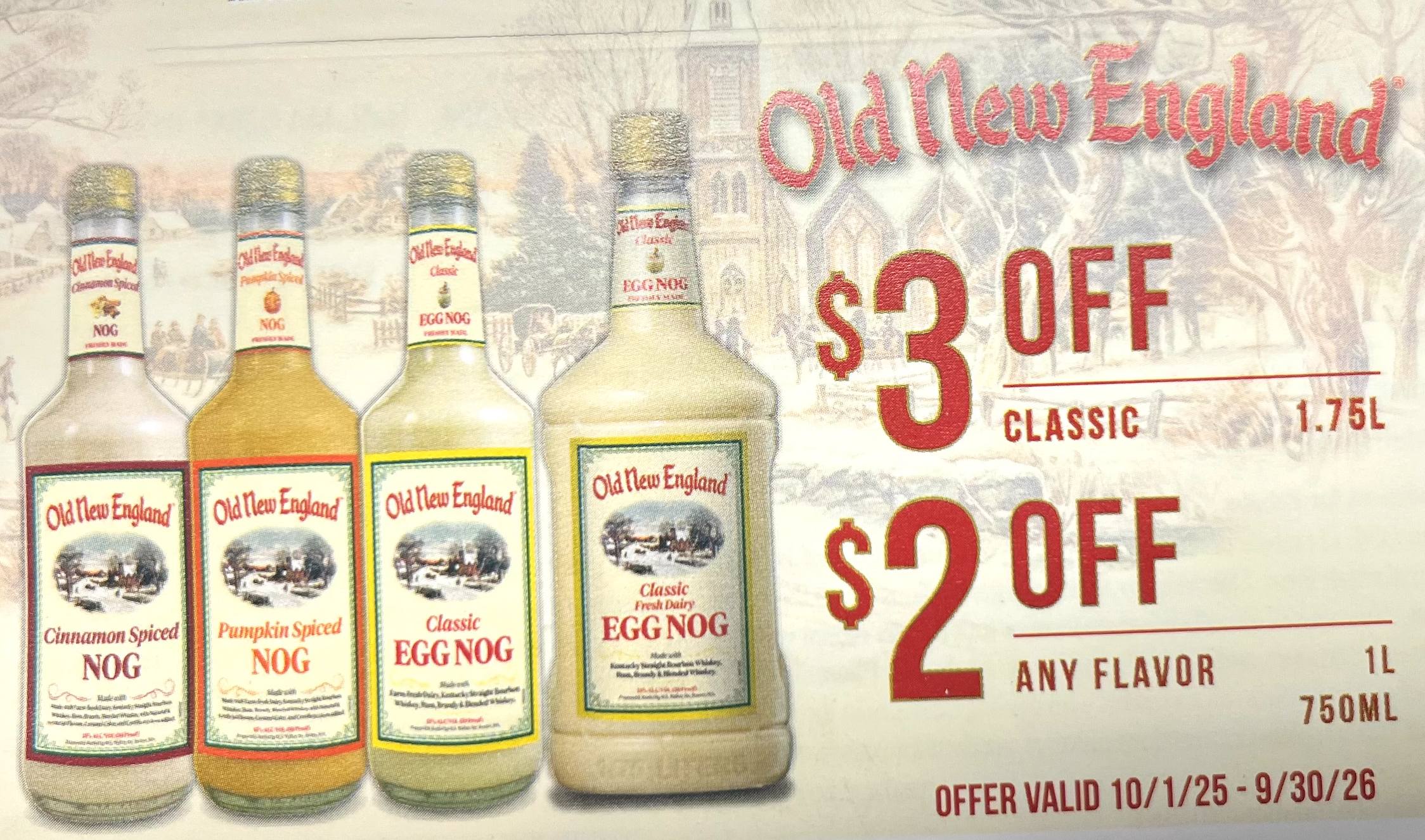Old New England Eggnog 750ml & 1.5L