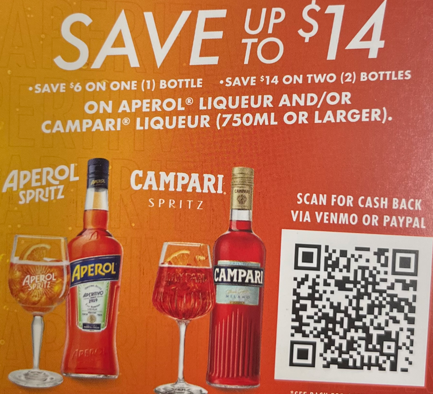 Aperol & Campari 750 or Larger