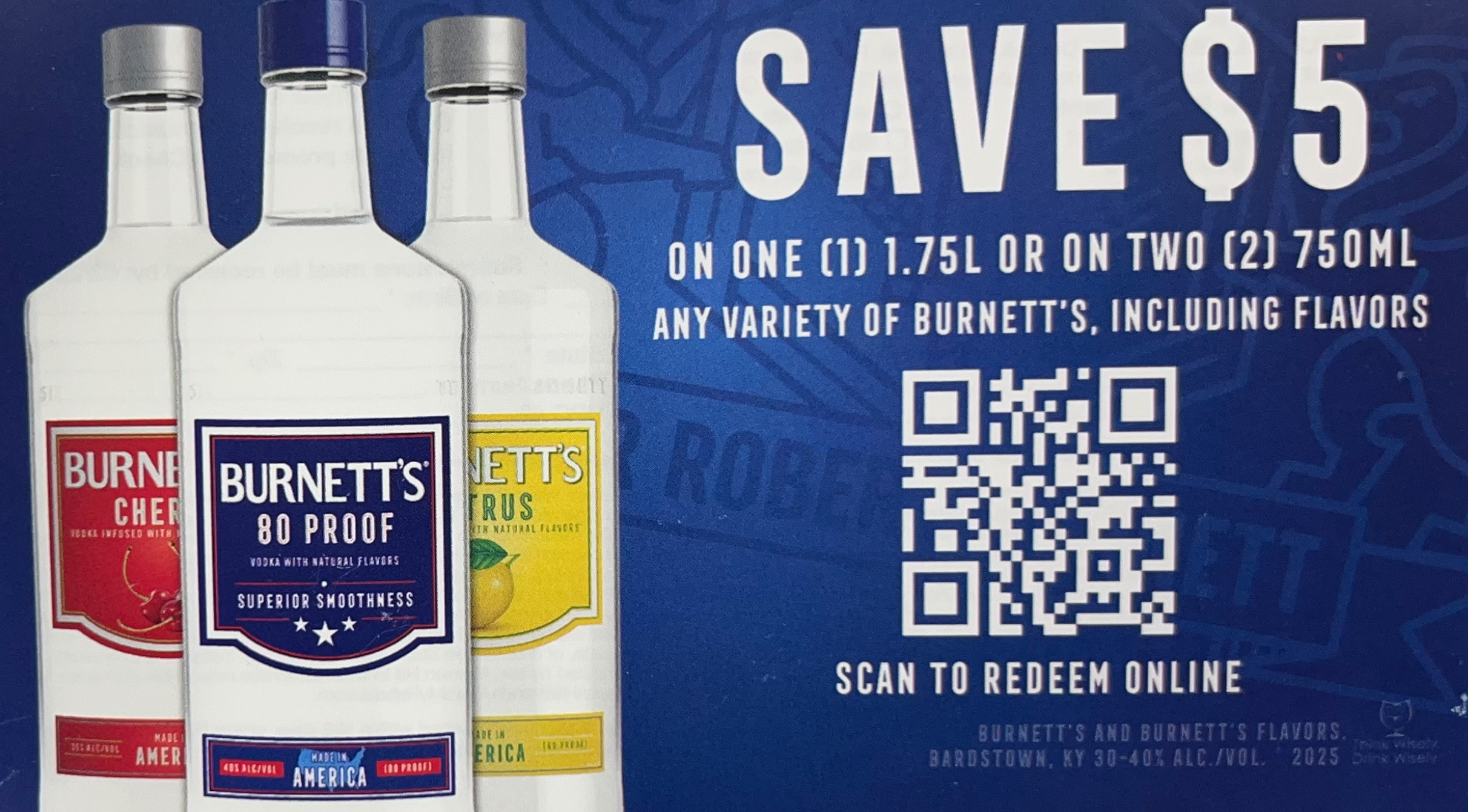 Burnett's (All types including flavors)