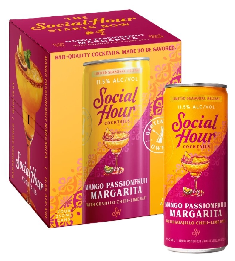Social Hour Mango Passionfruit Margarita 4 Pack 250mL