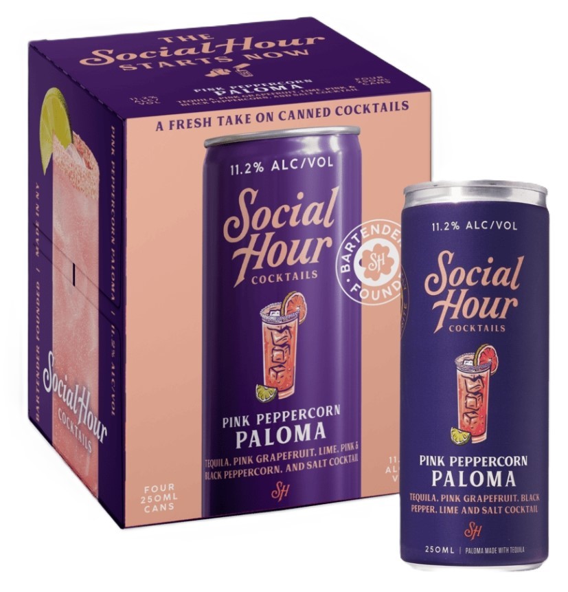 Social Hour Pink Peppercorn Paloma 4 Pack 250mL