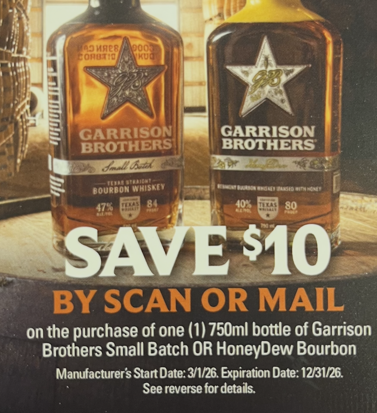 Garrison Brothers Small Batch OR Honey Dew