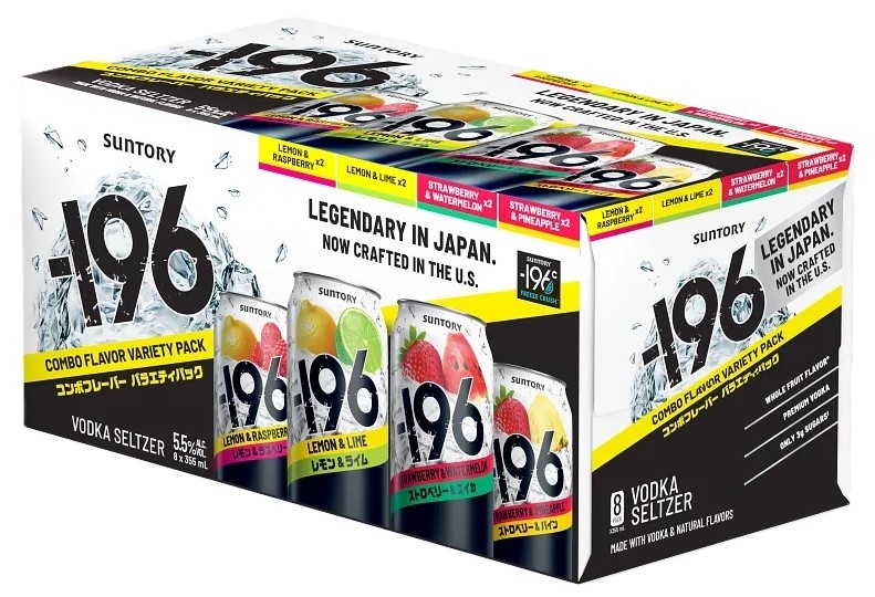 Suntory -196 Vodka Seltzer Crush Variety 8 Pack 355mL Cans