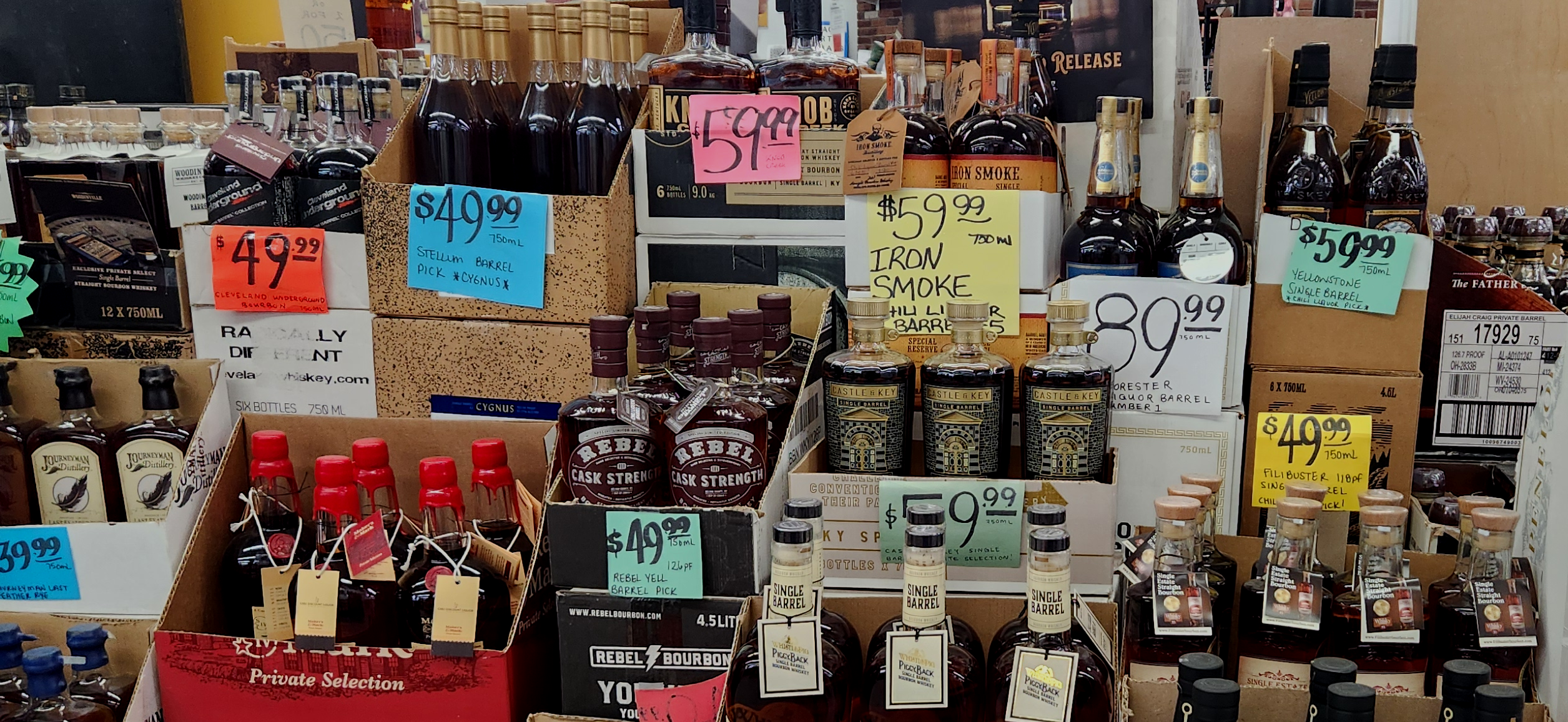 Showing of a small selection of our bourbon barrel picks.