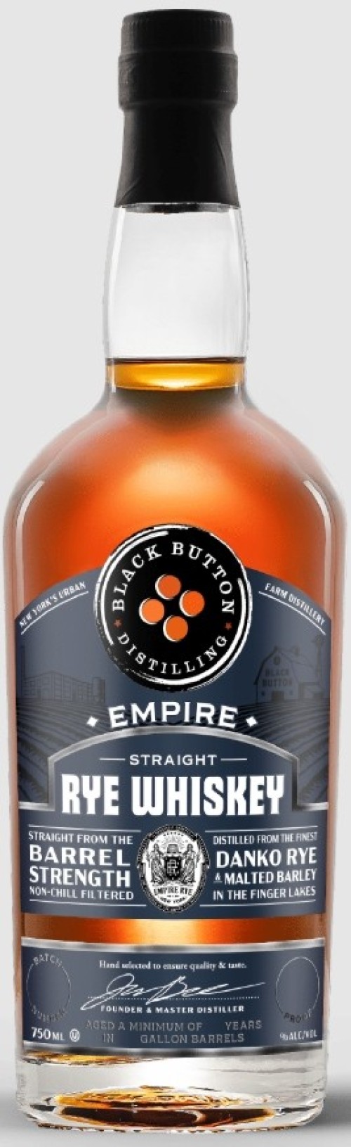 Black Button Empire Barrel Strength Straight Rye 750Ml