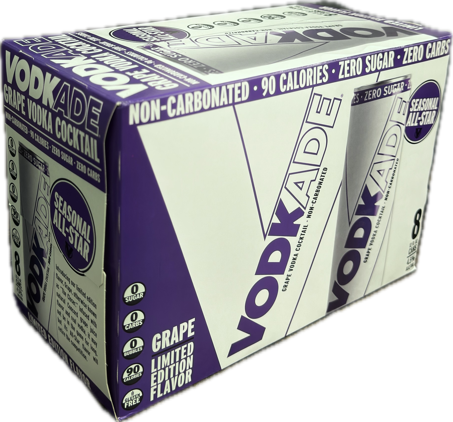 Vodkade Zero Sugar Grape 8 Pack 355mL