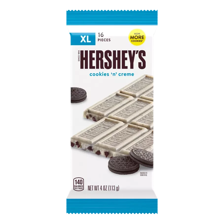 HERSHEY'S COOKIES 'N' CREME XL CANDY BAR 4OZ