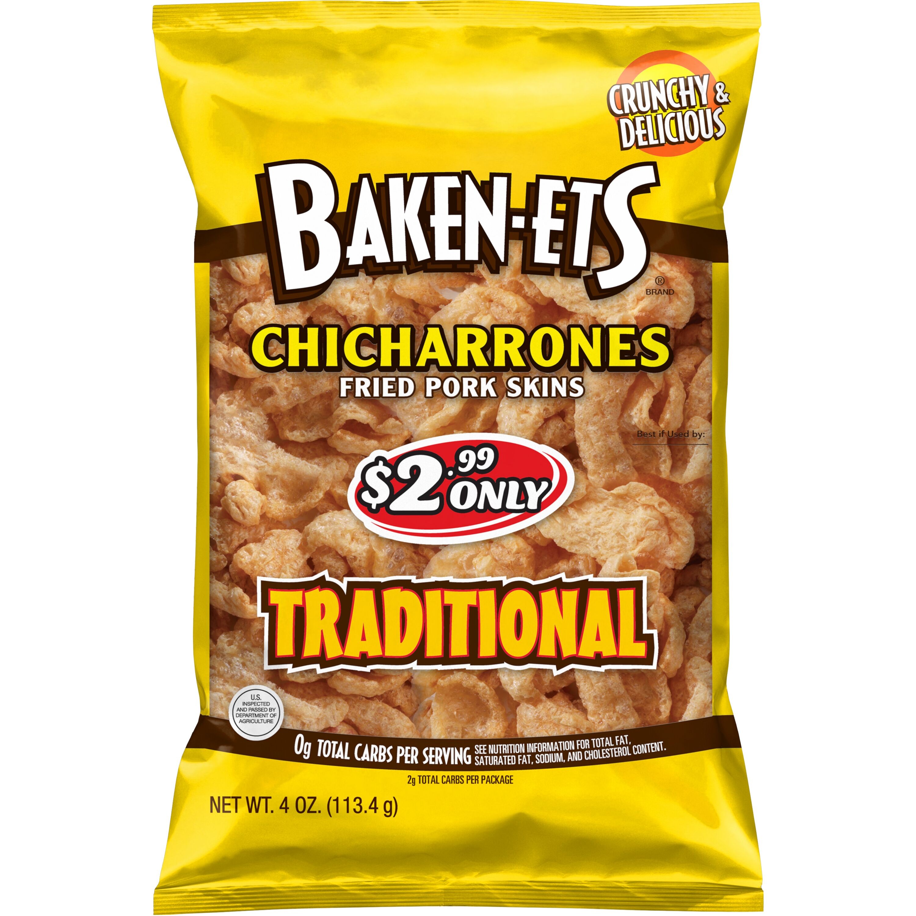 BAKEN-ETS CHICHARRONES TRADITIONAL 4OZ