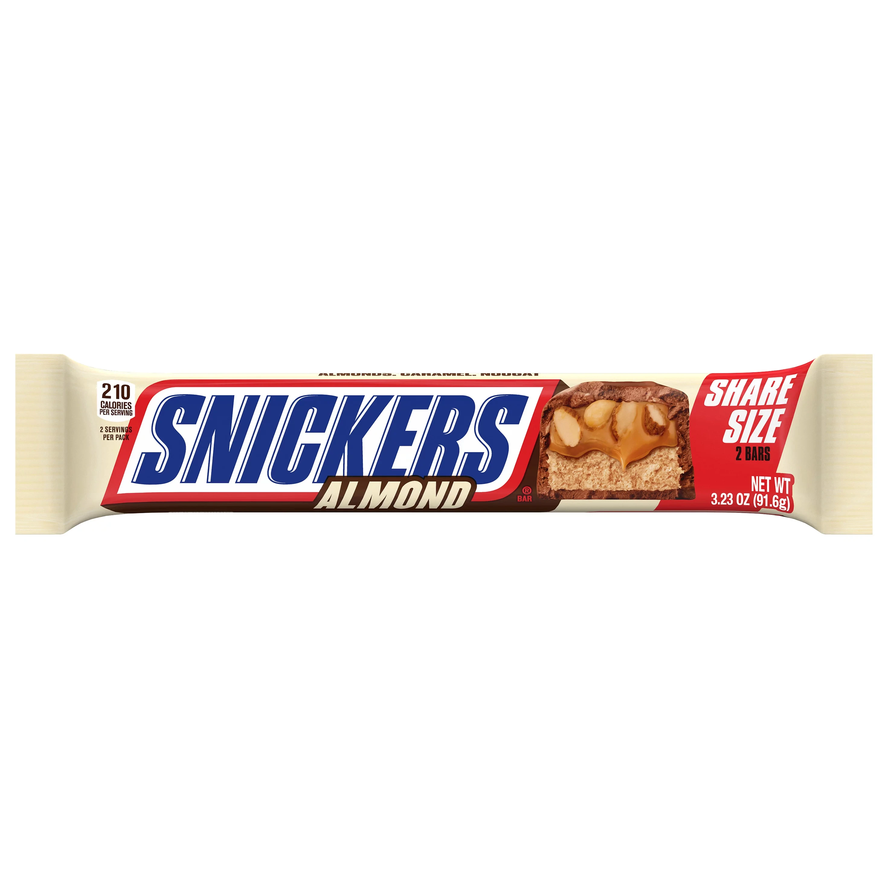 SNICKERS ALMOND CHOCOLATE SHARE SIZE CANDY BAR 3.23OZ
