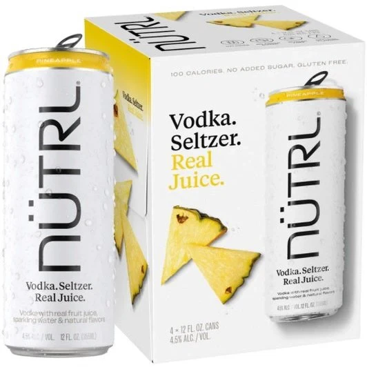 NUTRL PINEAPPLE VODKA SELTZER CAN 4PK