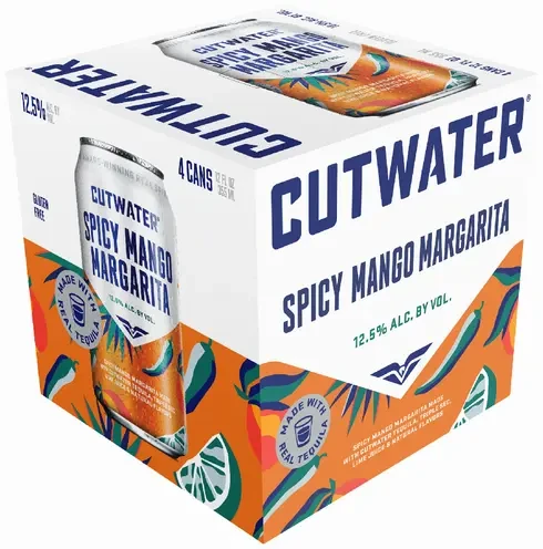 CUTWATER SPICY MANGO MARGARITA COCKTAIL CANS 4PK