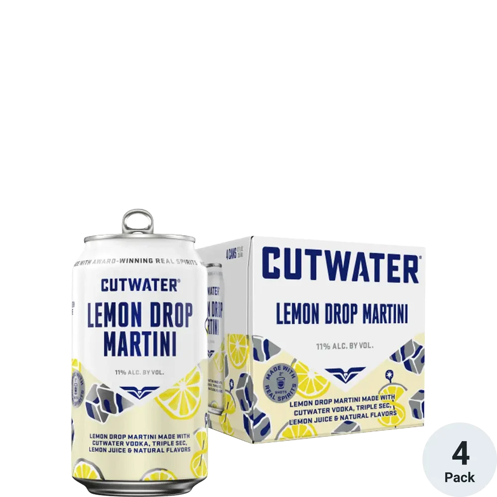 CUTWATER LEMON DROP MARTINI COCKTAIL CANS 4PK
