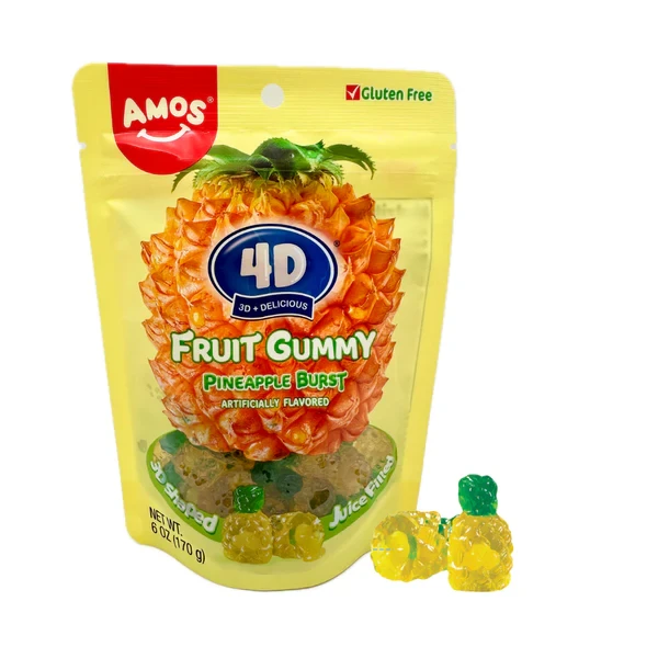 AMOS FRUIT GUMMY PINEAPPLE BURST 6OZ